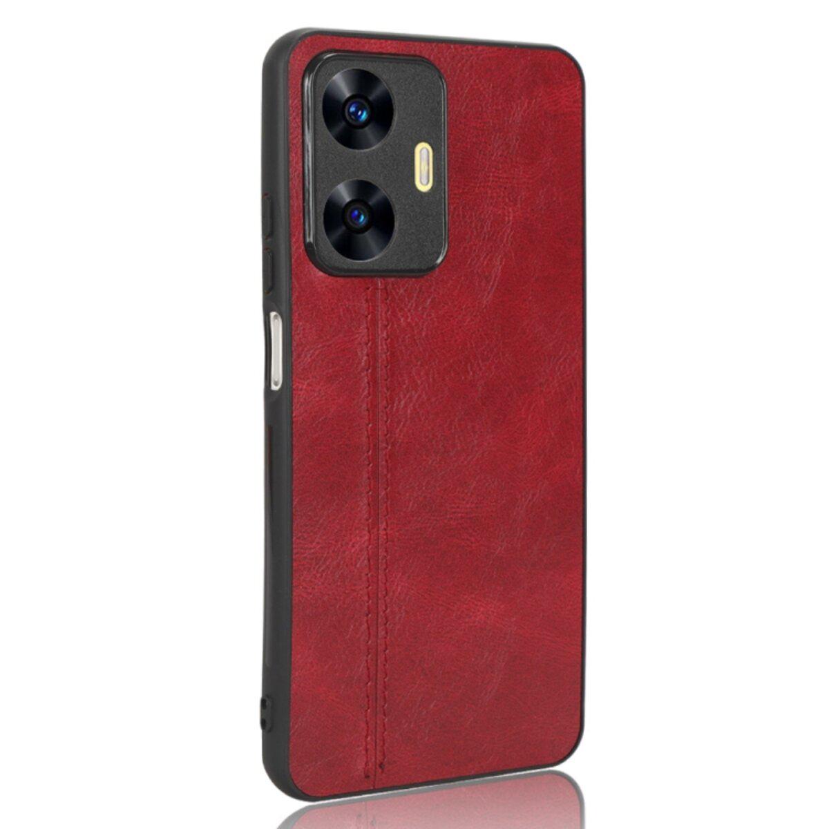 Противоударный чехол для Realme C55 Cosmiс Leather Case Red - фото 2