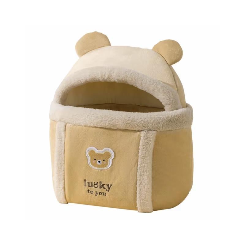 Рюкзак-переноска для кошек Hippie dog 2308SXMJ2582HA12 Мышка утепленная с карманом для рук S Yellow (25714090)