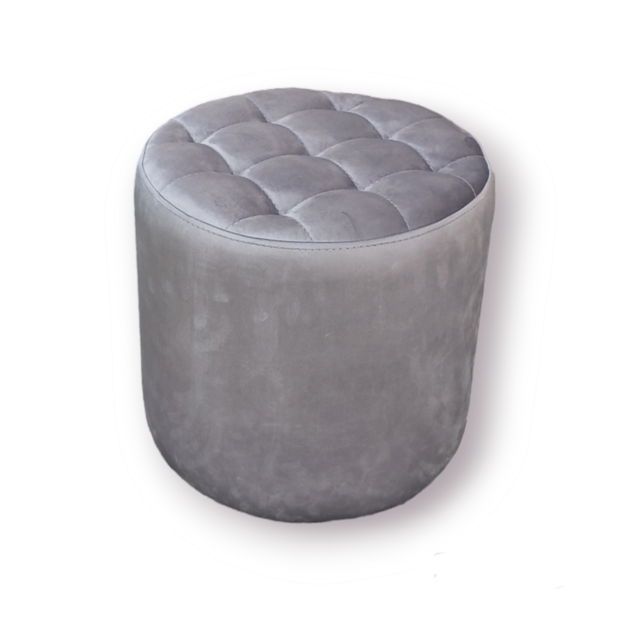 Пуф круглий Рондо велюр Делюкс зі втяжками d 45 см h 45 см Сірий - фото 1 Пуф круглий Рондо велюр Делюкс зі втяжками d 45 см h 45 см Сірий - фото 1