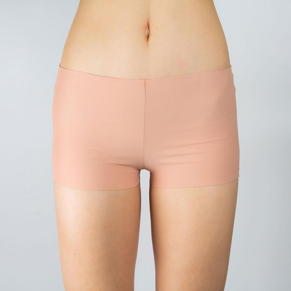 Шорты мини средняя посадка спортивный ластик M Телесный