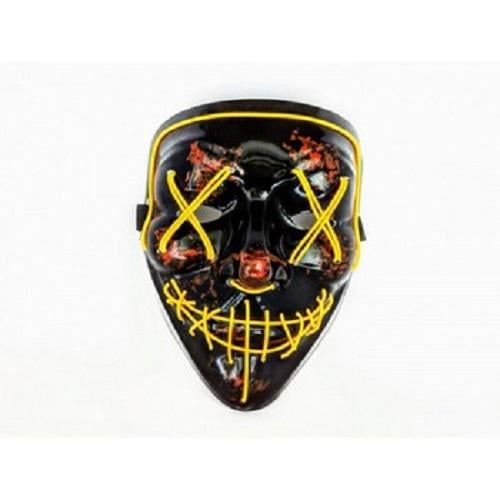 Маска неоновая LED на хеллоуин Желтый (VEN0605-80)