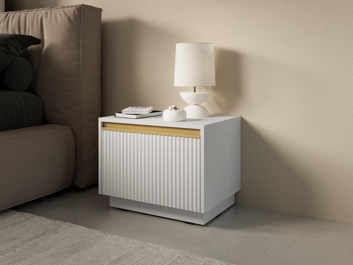 Тумба прикроватная Perfect Home Royal S54 с 1 ящиком Белый (PFH-091297)