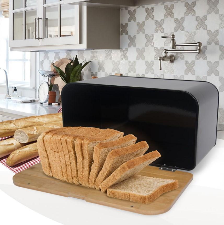 Хлібниця з металу прямокутна Maestro MR-1770 35x21x21 см Чорний (2104618635) - фото 9 Хлібниця з металу прямокутна Maestro MR-1770 35x21x21 см Чорний (2104618635) - фото 9