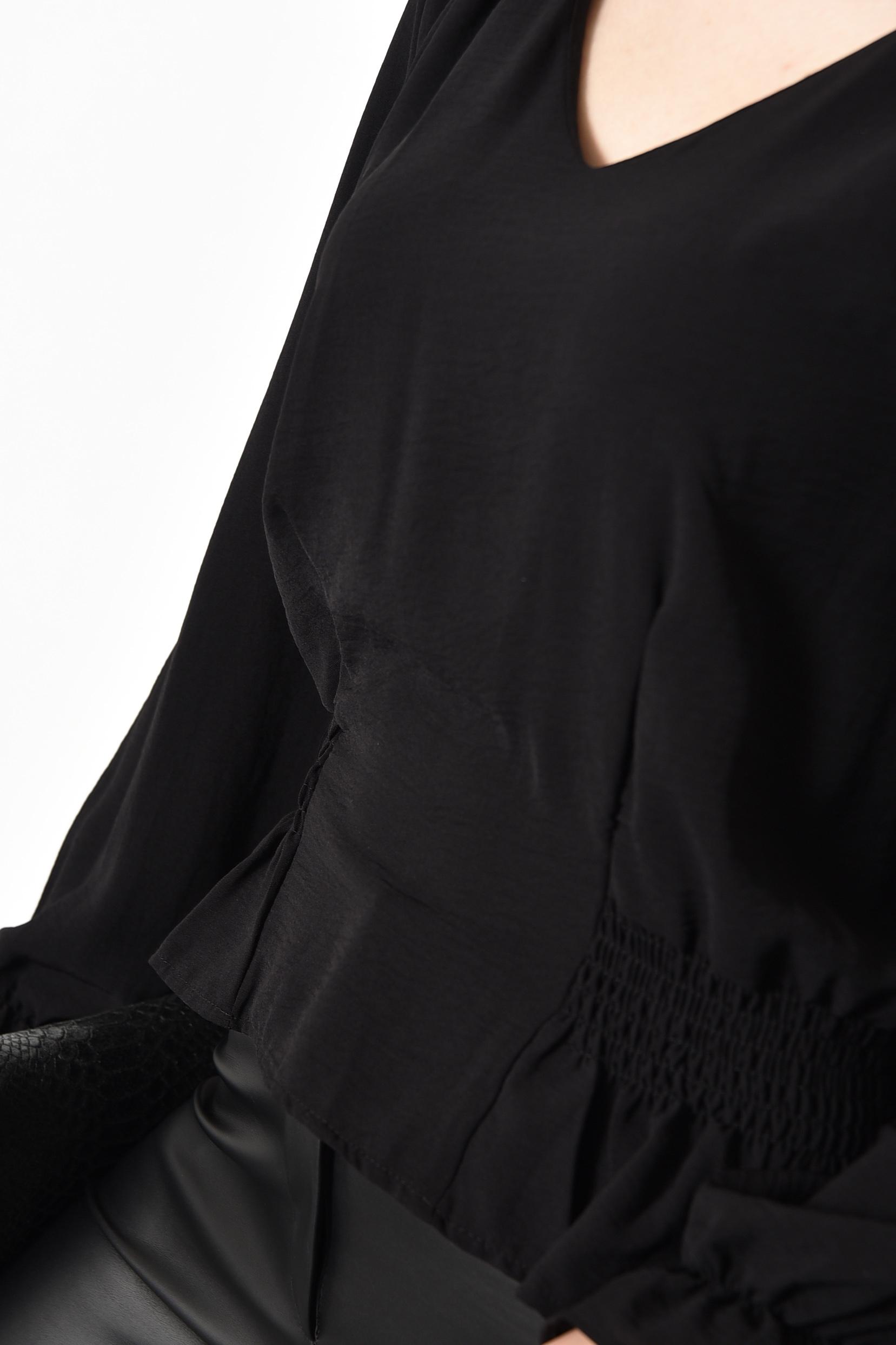 Блуза женская однотонная р. 46 Черный (173592) - фото 4