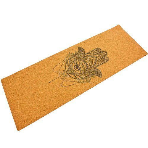 Килимок для йоги FI-7156 корковий Коричневий (56429017)