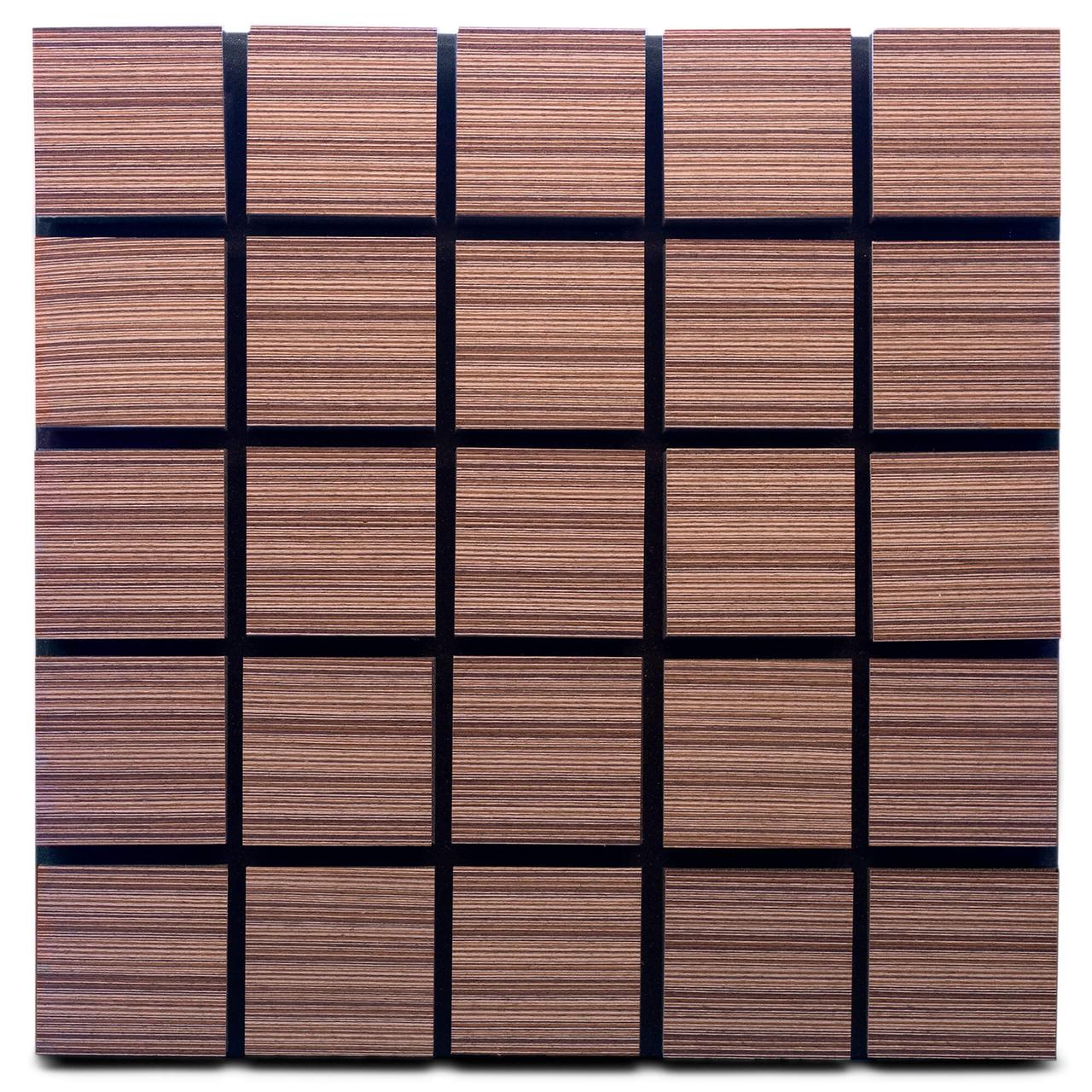 Акустическая панель Ecosound Tetras Wood 73 мм 50х50 см Коричневый в полоску