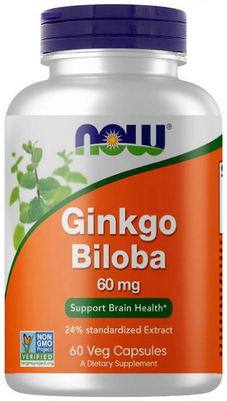 Комплекс Гинкго Билоба Now Ginkgo Biloba 60 мг 60 caps