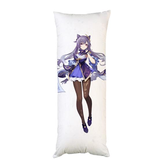 Подушка-обнимашка дакимакура Кэ Цин Мона Геншин удар двухсторонняя 40х100 см (dk006)