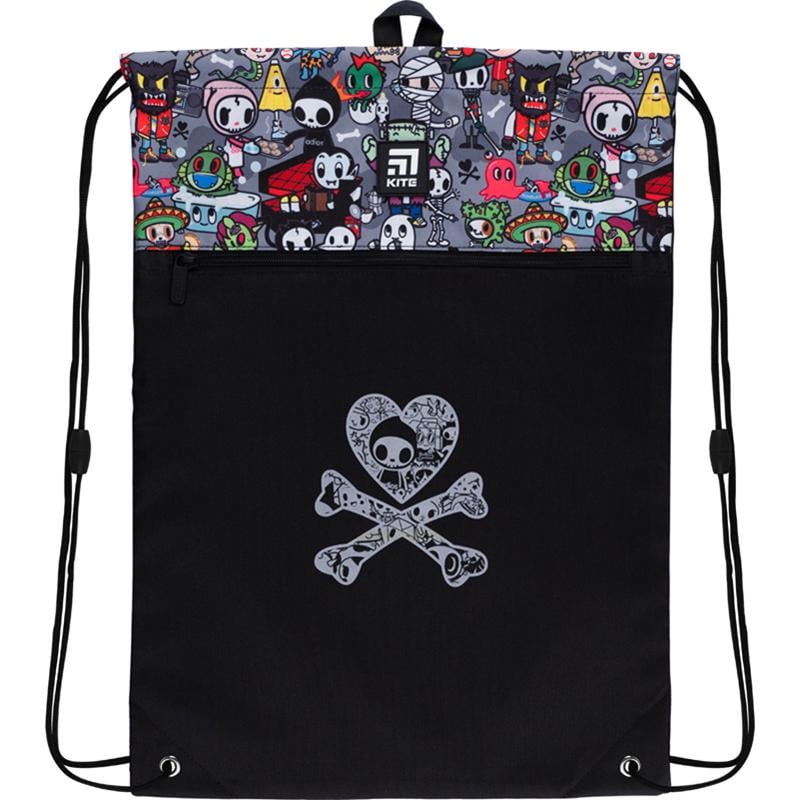 Сумка для взуття з кишенею KITE Education tokidoki 49x36 см Чорний (TK22-601L)