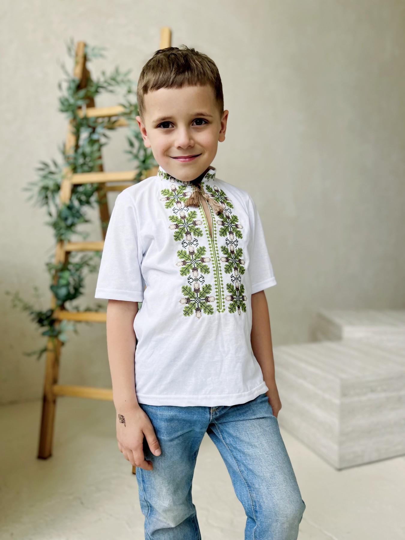 Вишиванка для хлопчика з коротким рукавом (5152/116) - фото 2 Вишиванка для хлопчика з коротким рукавом (5152/116) - фото 2