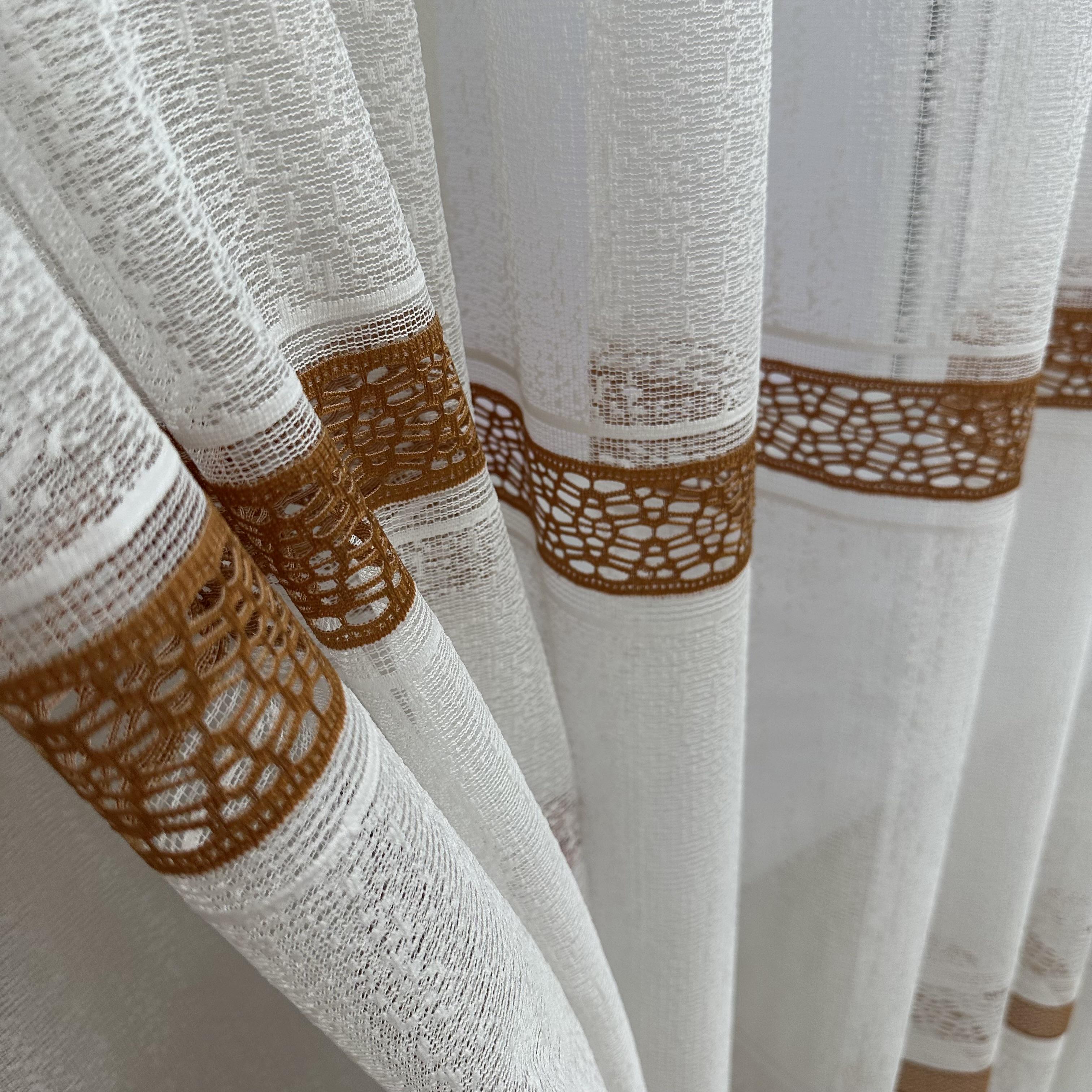 Тюль жаккард готова з візерунком 300х270 см на тасьмі 6 см 2 ряди петель Коричневий/Білий (ТПК-3) - фото 6 Тюль жаккард готова з візерунком 300х270 см на тасьмі 6 см 2 ряди петель Коричневий/Білий (ТПК-3) - фото 6