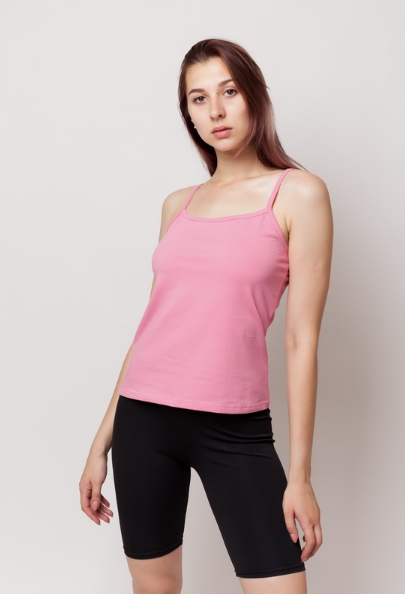 Майка женская хлопковая на тонких бретелях Vivioji MKW-20- 1 XL Розовый (12396) Майка женская хлопковая на тонких бретелях Vivioji MKW-20- 1 XL Розовый (12396)