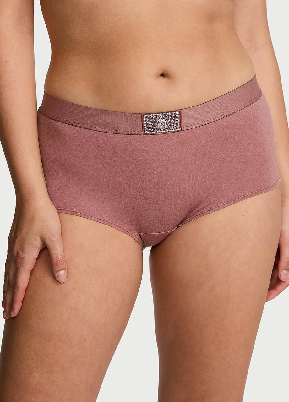 Трусики шортики женские Victoria's Secret Logo Shine Patch XS Бежевый (199243997635)