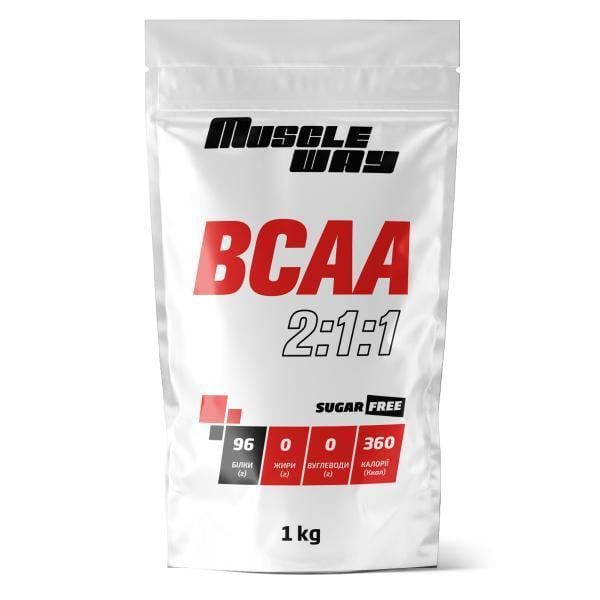 Амінокислотний комплекс MuscleWay ВСАА 2:1:1 без цукру 100 порцій 1 кг Маракуя (124-125-bcaa-mw-rs1-7)