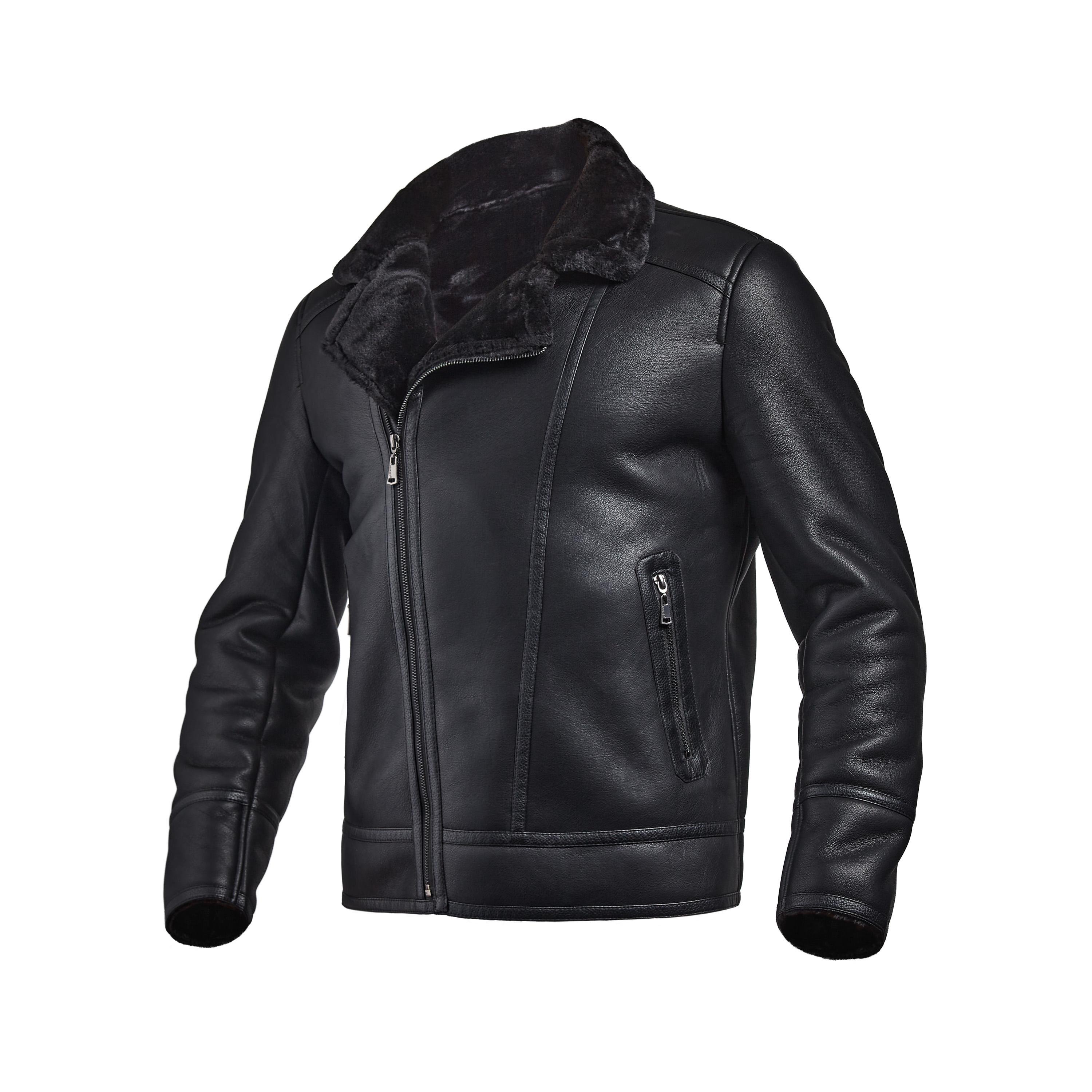 Куртка-дублянка мужская зимняя косуха из натуральной кожи р. 46 Черный (23733608) - фото 2 Куртка-дублянка мужская зимняя косуха из натуральной кожи р. 46 Черный (23733608) - фото 2