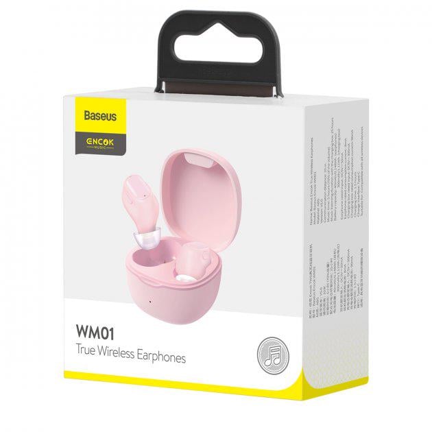 Наушники Bluetooth Baseus Encok True Wireless Earphones WM01 NGWM01-0Y Pink (14af0016) - фото 5