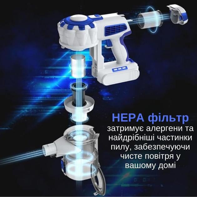 Пилосос бездротовий Rainberg RB-2301 з підсвічуванням (30476269) - фото 6 Пилосос бездротовий Rainberg RB-2301 з підсвічуванням (30476269) - фото 6