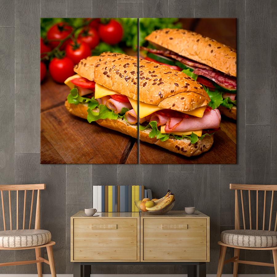 Настенний декор Большой сэндвич с ветчиной 71x51 см (A499-2)
