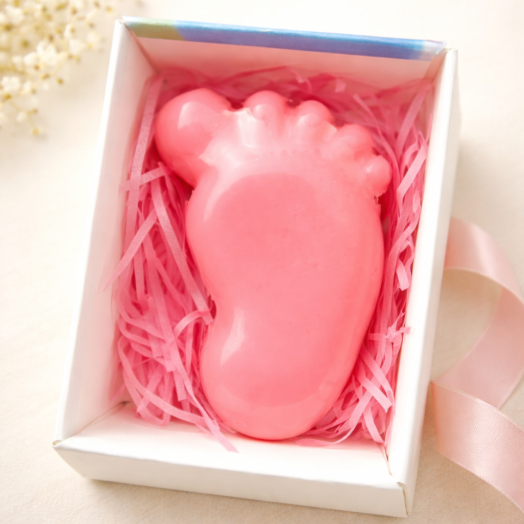 Мыло сувенирное фигурное Ножка младенца Розовый Мыло сувенирное фигурное Ножка младенца Розовый