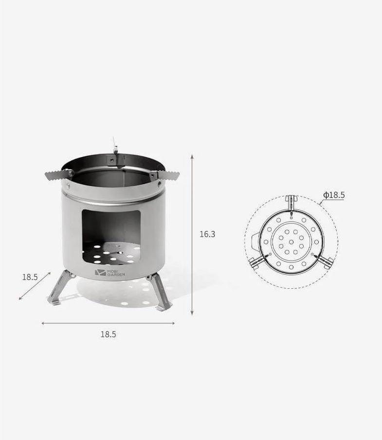 Печка дровяная Mobi Garden Wood Stove NX22666020 titanium - фото 9