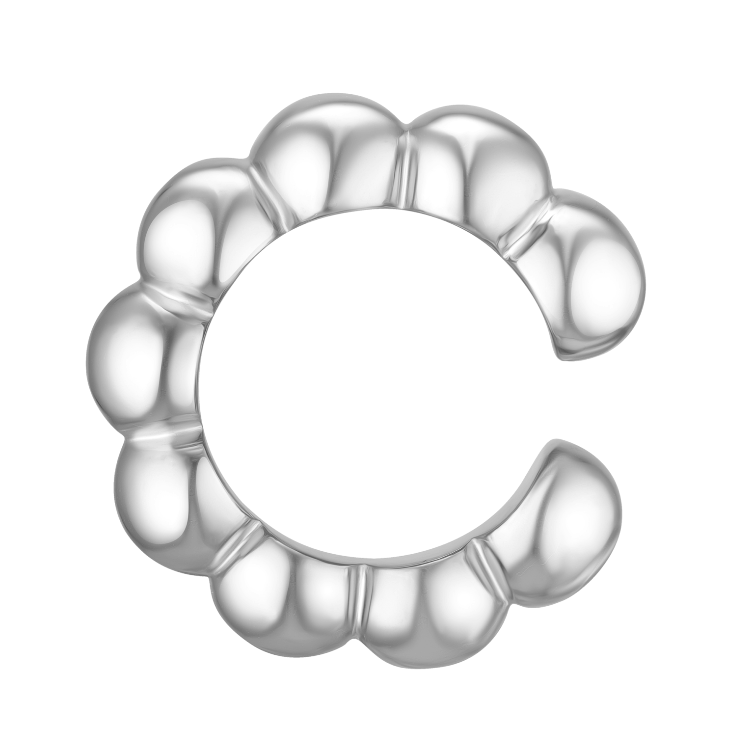 Каф-каблучка Puffy жіноча RIMMART JEWELRY срібна 17