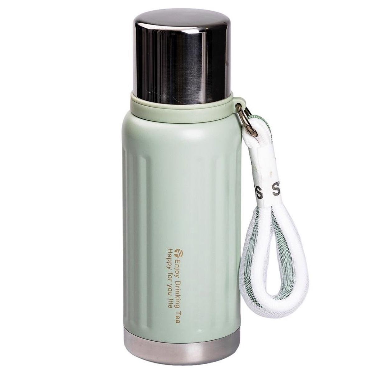 Термос Enjoy з фліп кришкою та ремінцем 600 мл Оливковий (HP-14-9GR) - фото 1 Термос Enjoy з фліп кришкою та ремінцем 600 мл Оливковий (HP-14-9GR) - фото 1