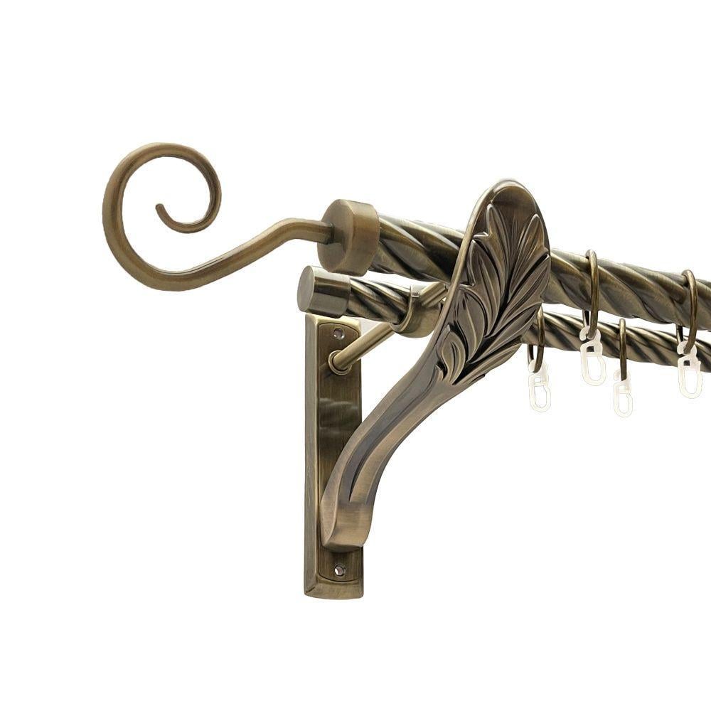 Карниз для штор Orvit Крюк двухрядный скрученный 25/19 мм 200 см Антик (00-00016419)