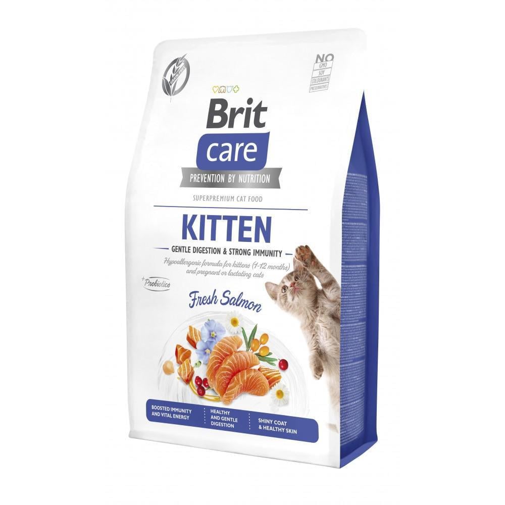 Корм сухой для котят Brit Care Cat Nutrition Kitten Gentle Digestion Strong Immunity с лососем 2 кг (арт.172542)
