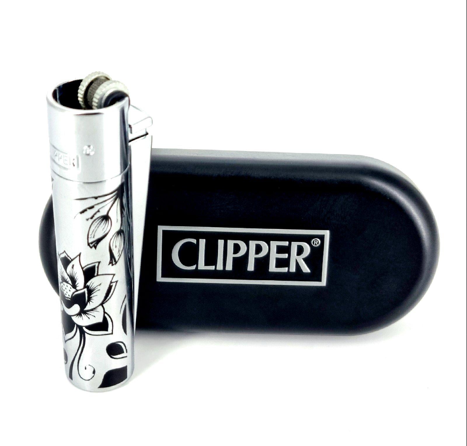 Зажигалка Clipper металл цветок Серебряный (11818547)