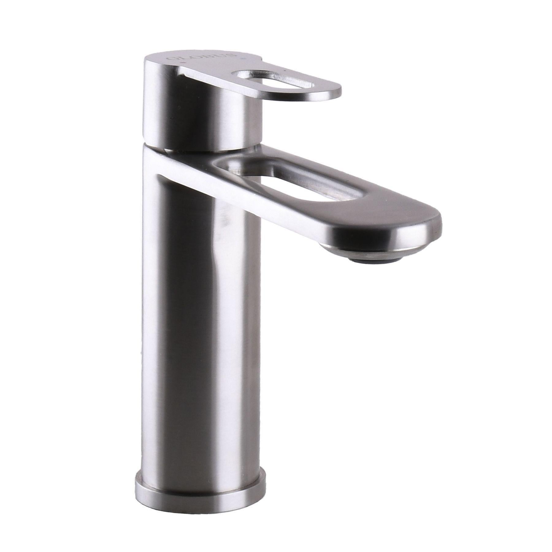 Смеситель для умывальника из нержавеющей стали GLux RING SR-101 Сатин (20887)