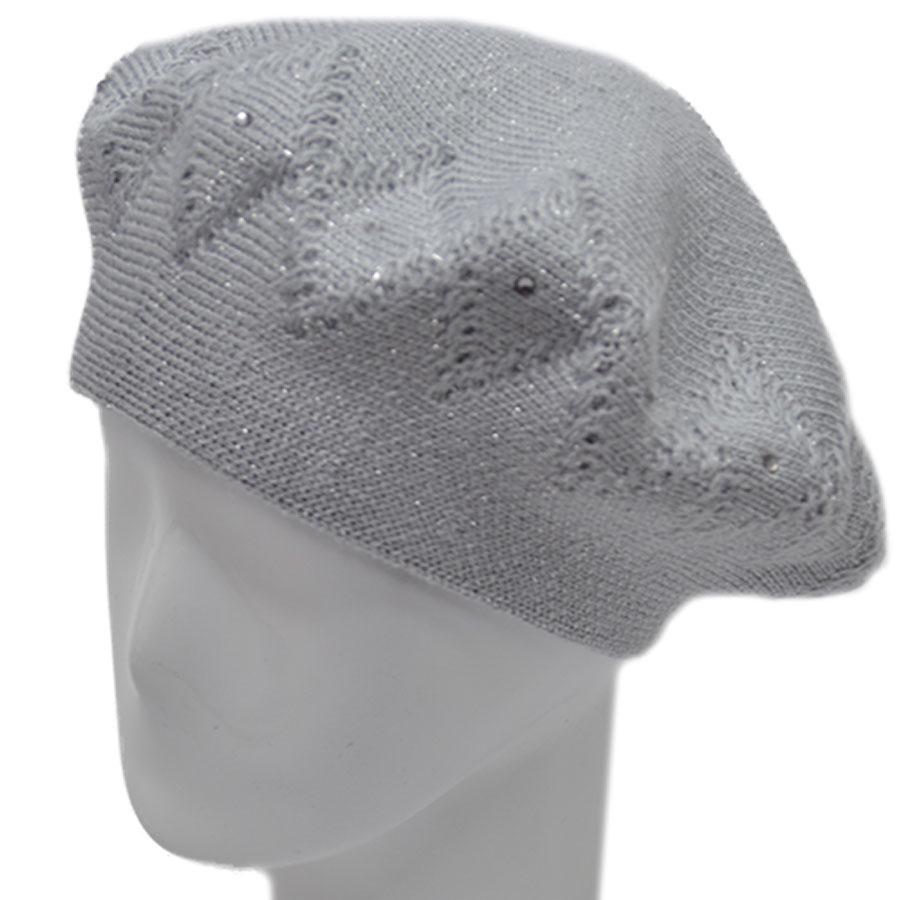 Берет женский Lirus Варена двойной шерстяной Серо-голубой (70114)