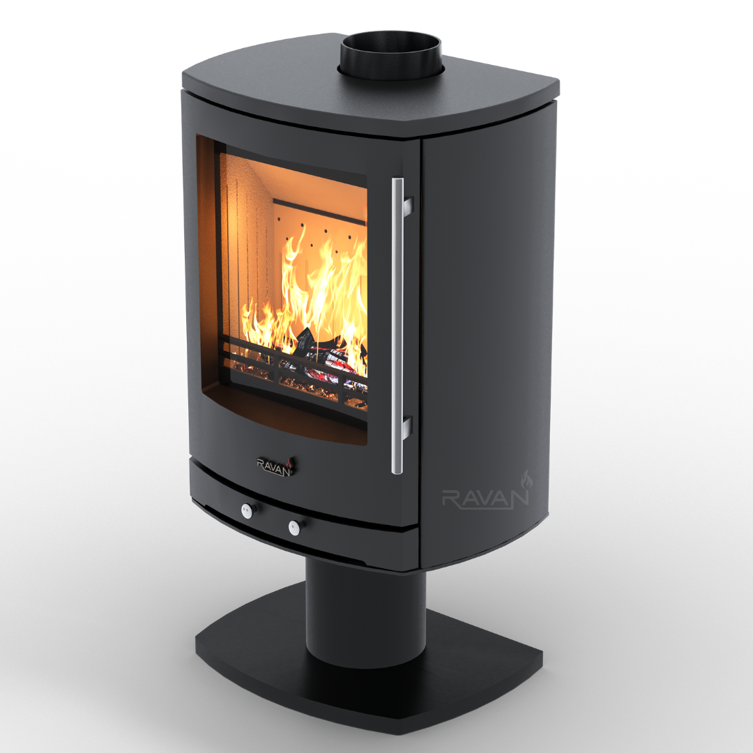 Піч-камін для дому Ravan Krono чавунна на дровах 8 кВт (27452980)