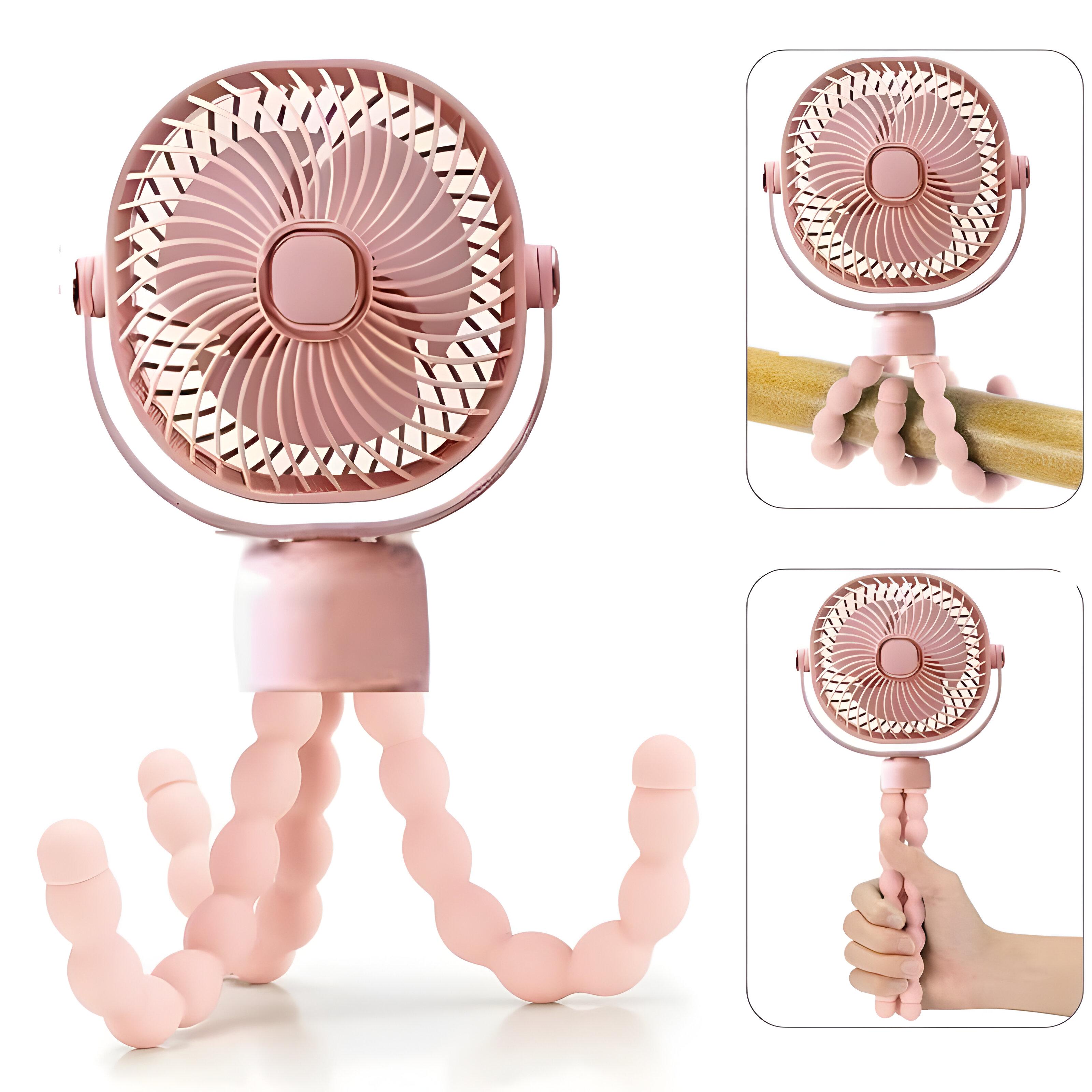 Вентилятор-USB настільний із гнучким штативом Рожевий (ZB114) - фото 4 Вентилятор-USB настільний із гнучким штативом Рожевий (ZB114) - фото 4