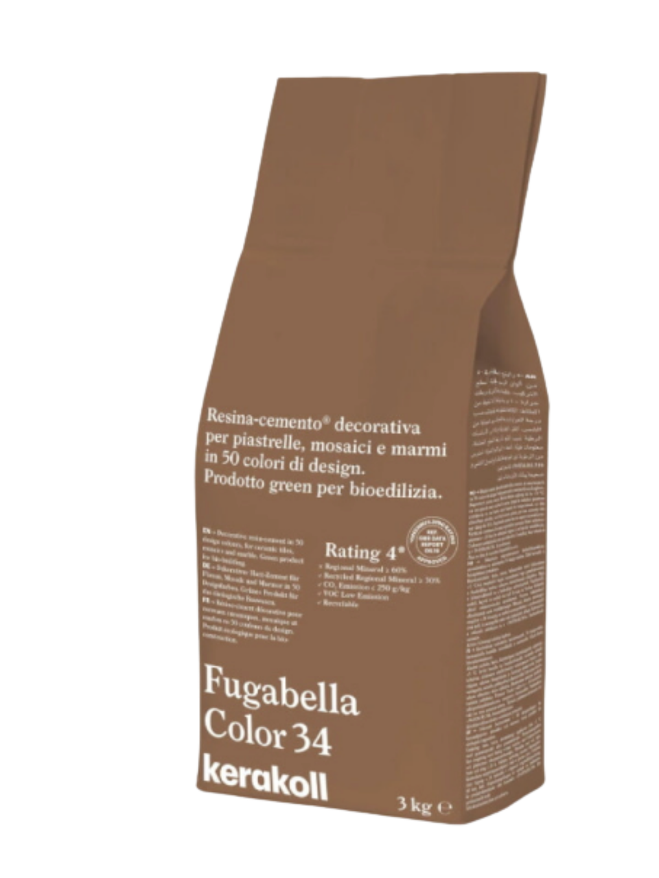 Фуга для швів Kerakoll Fugabella Color-34 3 кг Коричневий (KFG34)