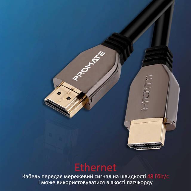 Кабель Promate ProLink8K-200 HDMI 2.1 UltraHD-8K HDR eARC 2 м Black - фото 6