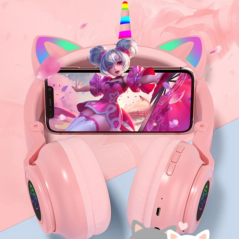 Навушники бездротові Cute Headset 27STN Pink (5e3e3dbf) - фото 5