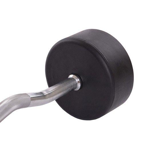 Штанга фиксированная изогнутая Rubber Coated Barbell Zelart TA-2687 40 кг Черный (58363067) - фото 4