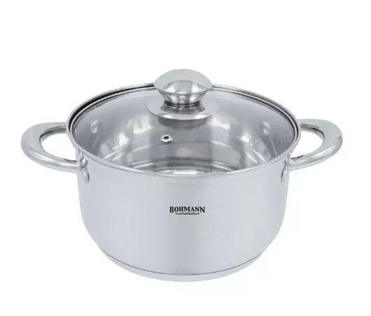 Каструля з кришкою Bohmann з нержавіючої сталі 6 л 24 см (0805-24)