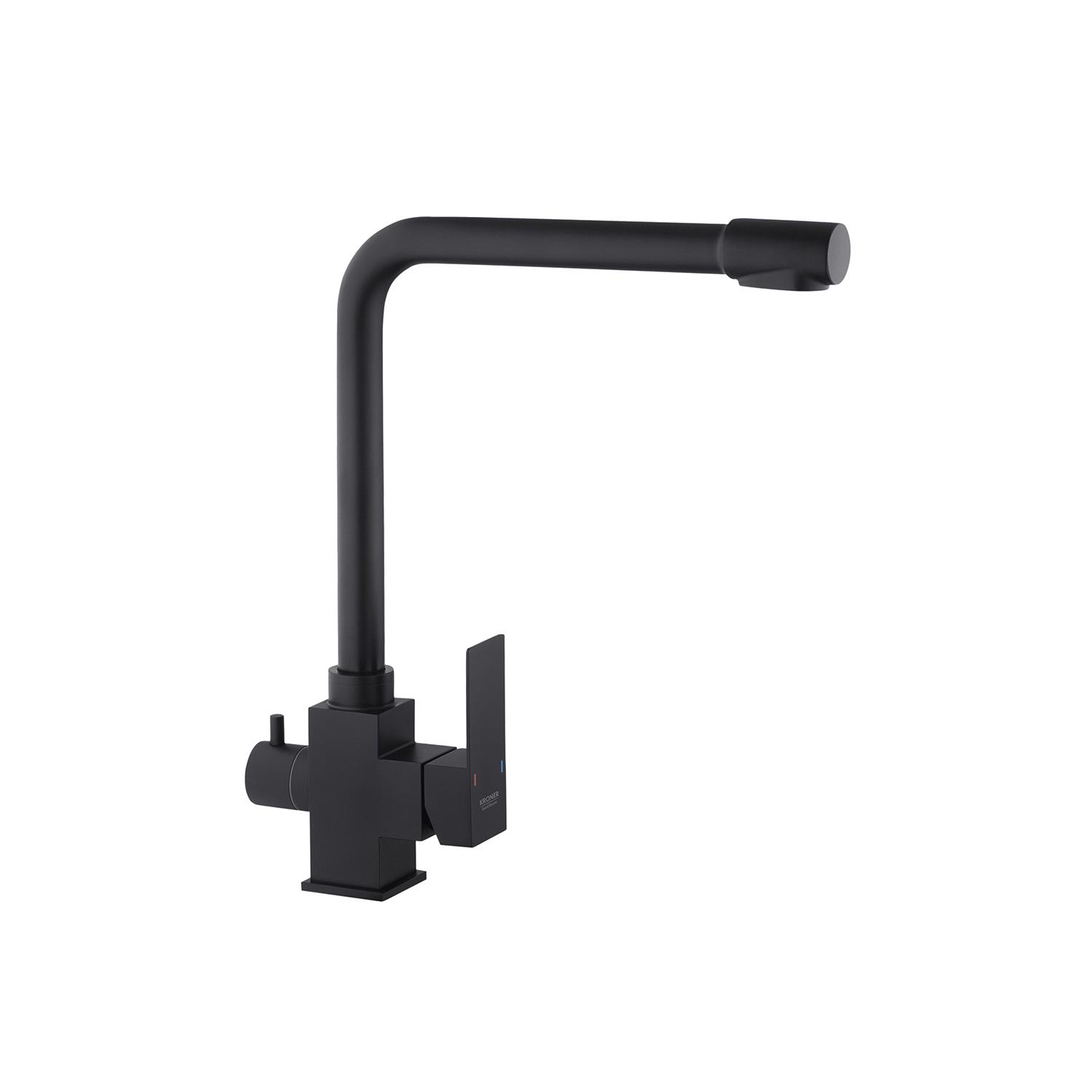 Смеситель для кухни Kroner KRP Edelstahl Kubus с подключением к фильтру (SCH03810)