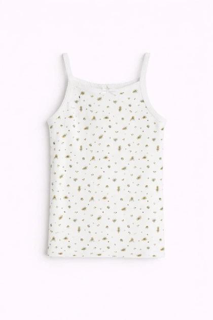 Майка H&M 1269295 Цветы 98-104 см Белый