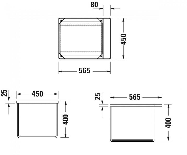 Тумба под умывальник DURAVIT DuraSquare 0031161000 56,5x40x45 см Серый (125704) - фото 4 Тумба под умывальник DURAVIT DuraSquare 0031161000 56,5x40x45 см Серый (125704) - фото 4