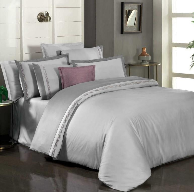 Постельное белье Sarev Graz gri 300ТС сатин делюкс евро