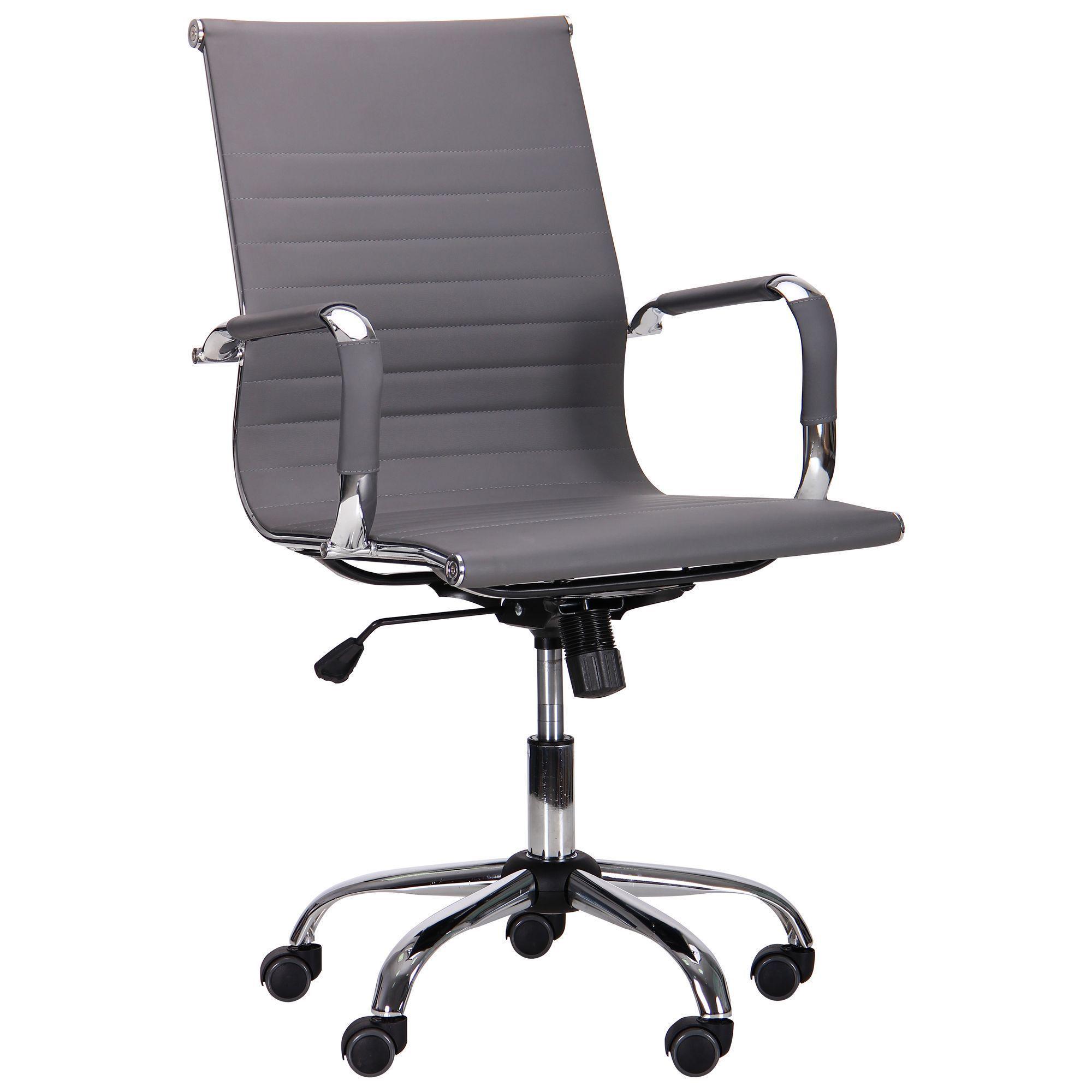 Офисное кресло AMF Slim LB XH-632B 960+80х580х640 Хром/Серый
