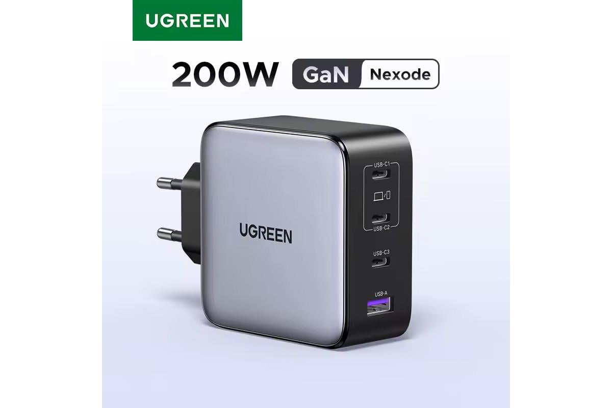 Зарядное устройство UGREEN X764 Nexode 200W GaN Fast Charger 4in1 Grey (35539) - фото 2 Зарядное устройство UGREEN X764 Nexode 200W GaN Fast Charger 4in1 Grey (35539) - фото 2