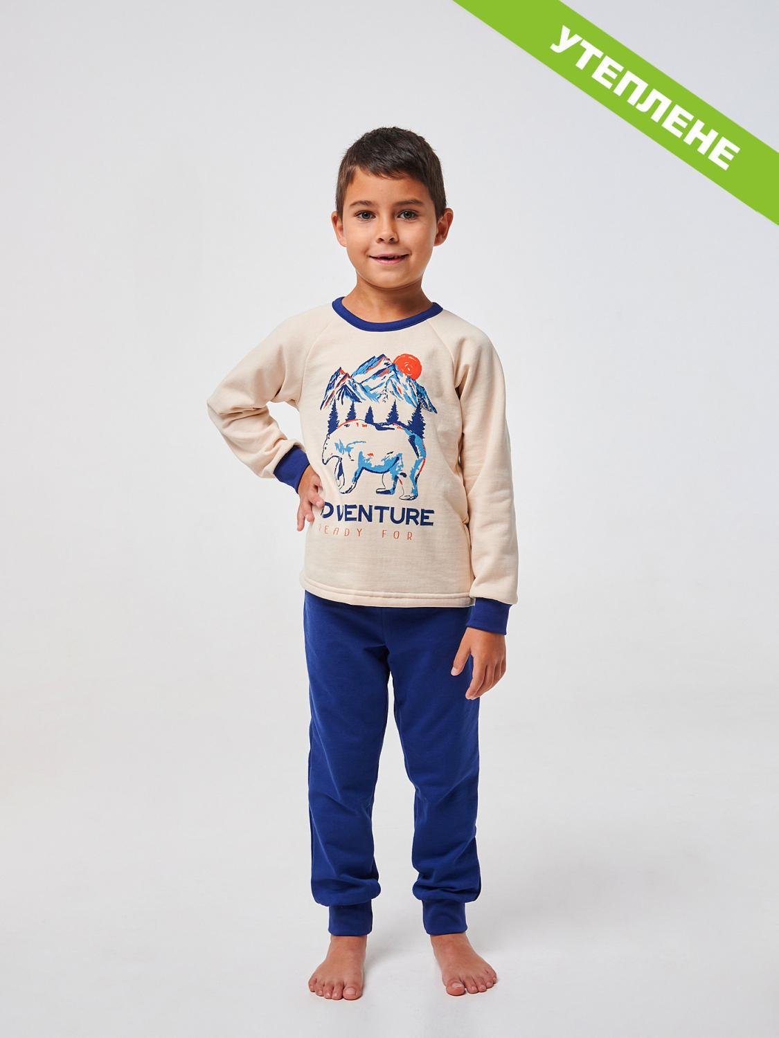 Пижама Smil 116 см Бежевый/темно-синий (104525)