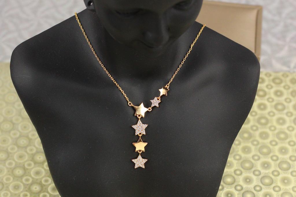 Цепь Xuping Jewelry с подвесными звездами 40 см Золотистая (29694609)