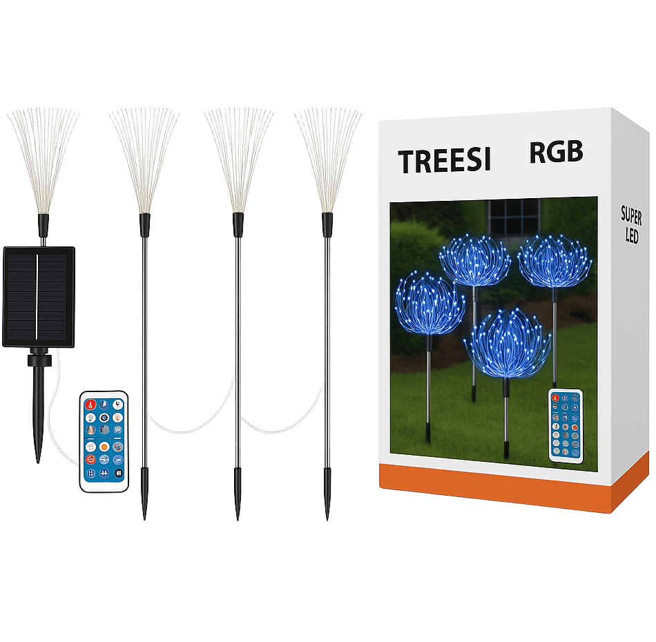 Комплект солнечных ламп SuperLED Деревце RGB с пультом и USB 4 шт. (33977475)