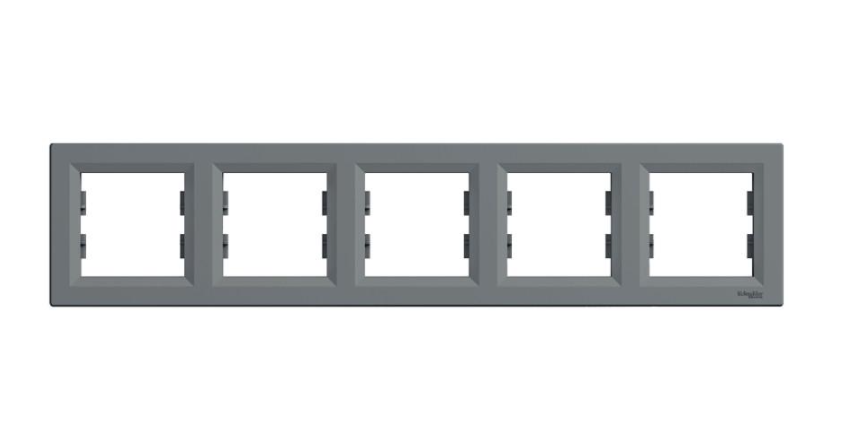 Рамка Schneider Electric Asfora ABS 5-местная горизонтальная Сталь (EPH5800562)
