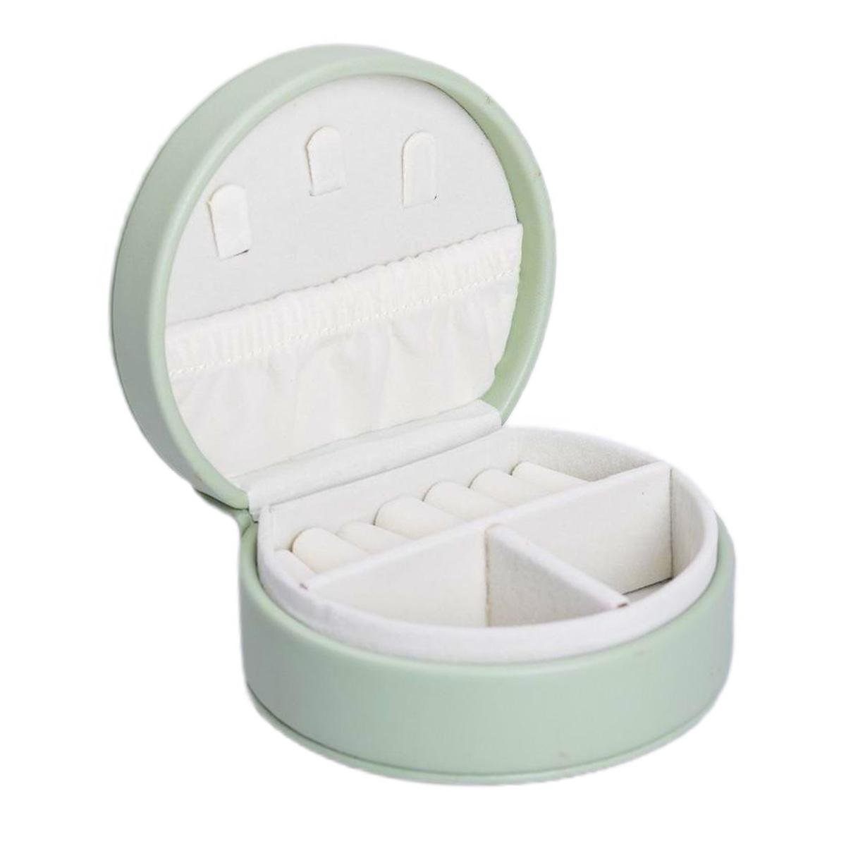 Шкатулка-органайзер для украшений дорожная на кнопке 10х9х4,5 см Оливковый (HP-5-31GR)