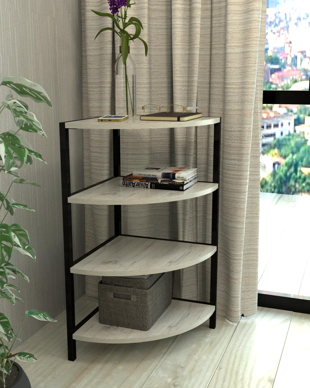 Этажерка угловая EcoLoft Кварта DSP-1378-2 в стиле лофт Дуб Кортона (32173783)